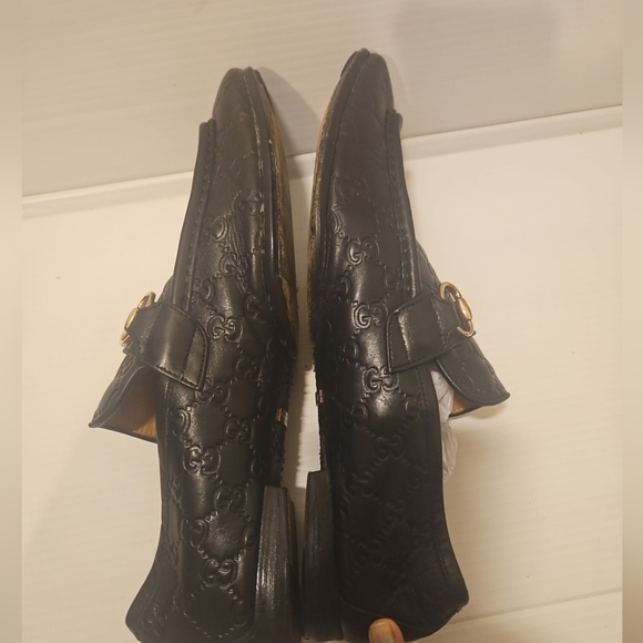 Gucci Tom Ford Era GG Monogram Black Embossed Leather Loafers Size 11.5 - Picture 7 of 14